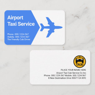 Tarjeta De Visita Avión Taxi Despegando