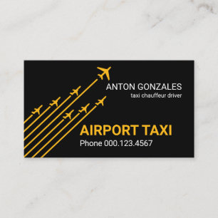 Tarjeta De Visita Aviones Despegue Taxi Amarillo