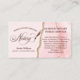 Tarjeta De Visita Aviso móvil y agente de firma de préstamos Pink Fl