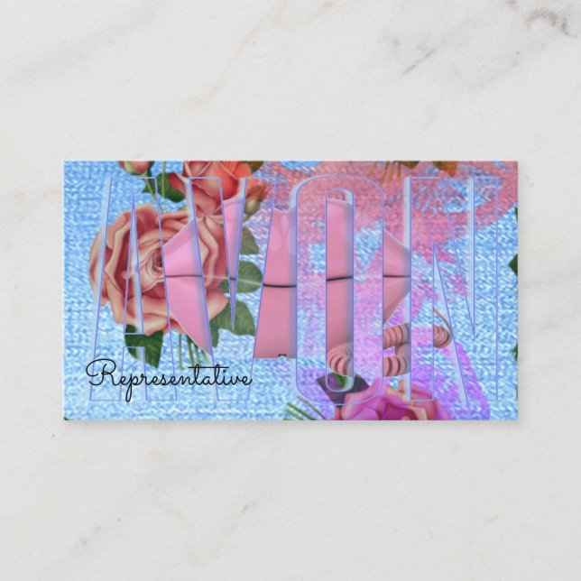 Tarjeta De Visita Avon labios teléfono estética personalizada (Anverso)