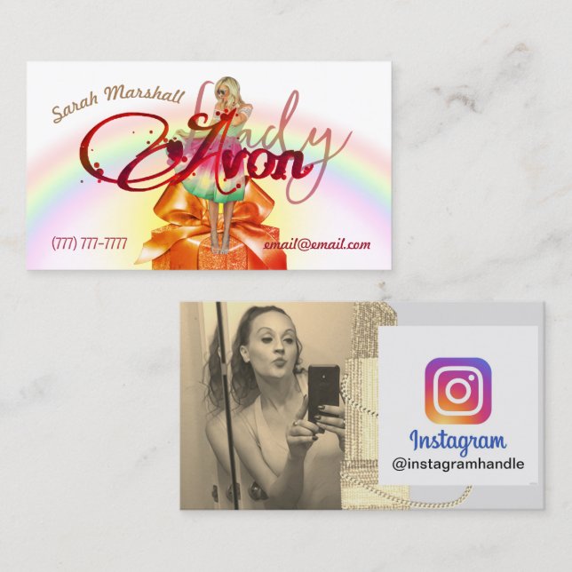 Tarjeta de visita Avon Lady Instagram (Anverso / Reverso)