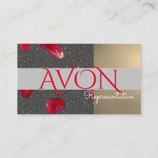 Tarjeta De Visita Avon personalizado del oro y los Rosas