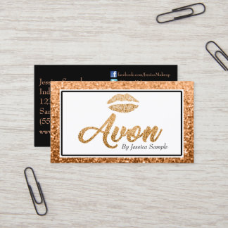 Tarjeta De Visita Avon subió los labios de la belleza del oro