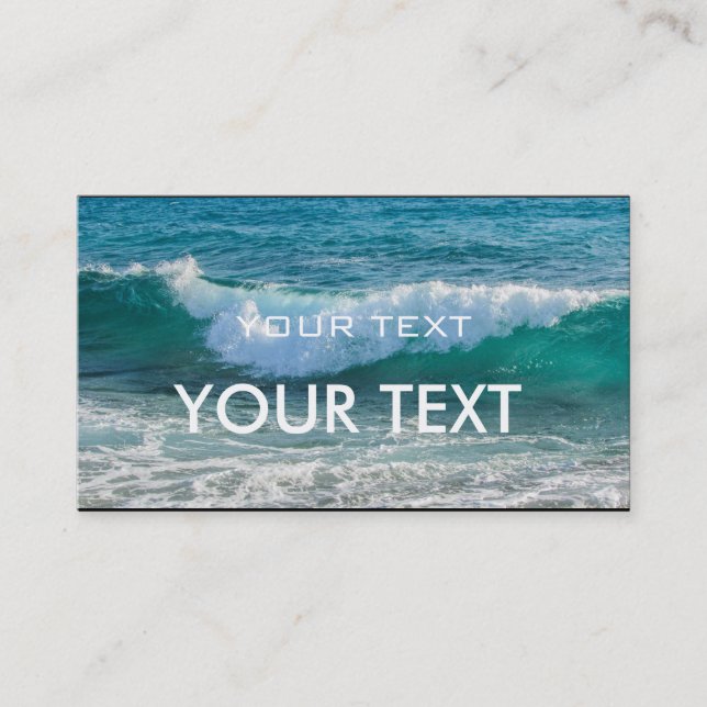 Tarjeta De Visita Awesome Wave mar shore water ocean (Anverso)