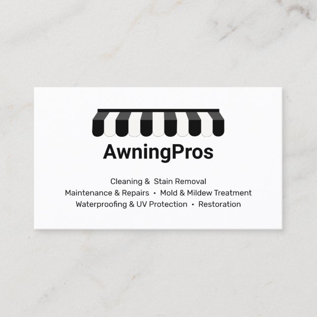 Tarjeta De Visita Awning Cleaner (Anverso)