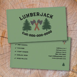 Tarjeta De Visita Axes and Fir Trees - Lumberjack