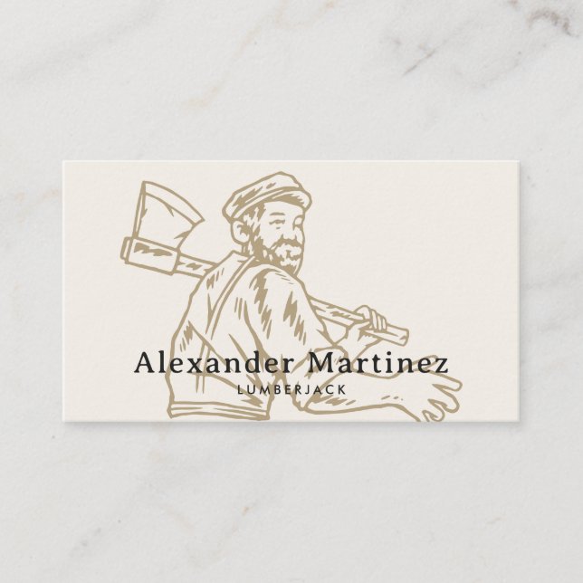 Tarjeta De Visita Axes Lumberjack Handyman Carpenter Woodworker (Anverso)