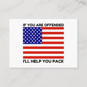 Tarjeta De Visita Ayuda de la bandera de los Estados Unidos ofendida