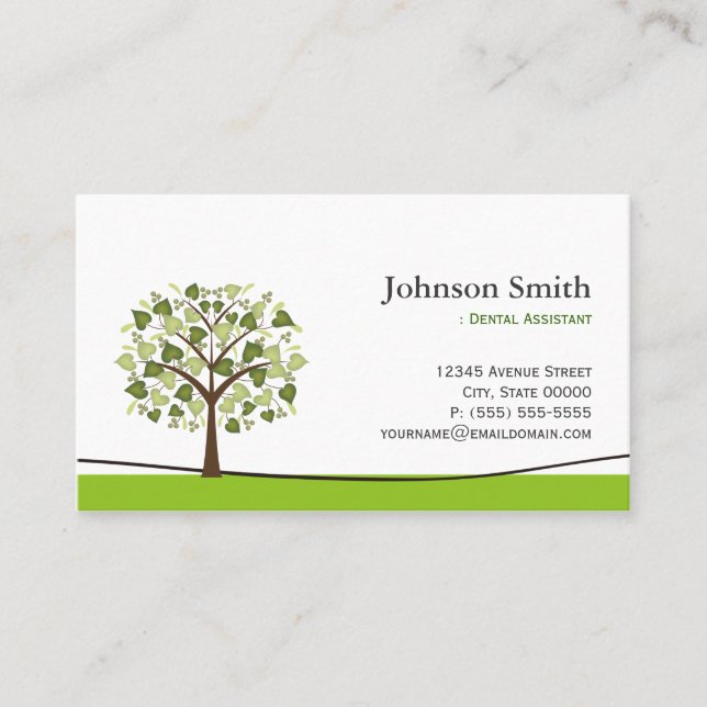 Tarjeta De Visita Ayudante dental - Elegante árbol de deseos (Anverso)