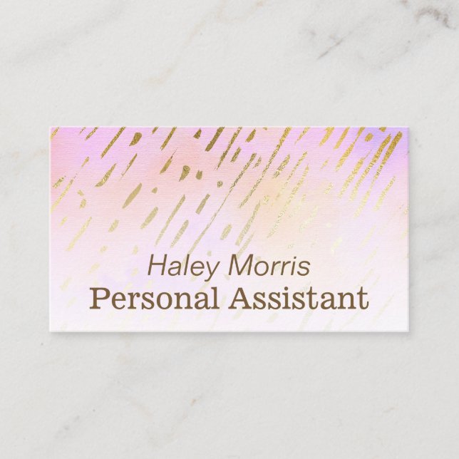 Tarjeta De Visita Ayudante personal independiente Pastel Pink (Anverso)
