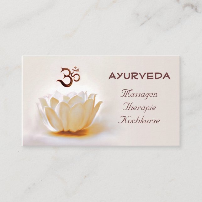Tarjeta De Visita Ayurveda (Anverso)