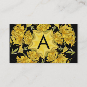 Tarjeta De Visita Azalea Monograma amarillo y negro