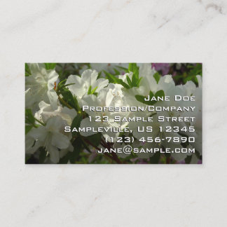 Tarjeta De Visita Azaleas blancas iluminadas por el sol Hermosas flo