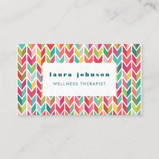 Tarjeta De Visita Aztec Arrows Pattern Masseuse Wellness Therapy
