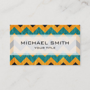 Tarjeta De Visita Aztec chevron zigzag patrón cuero #10