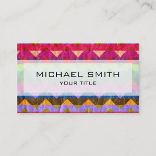 Tarjeta De Visita Aztec chevron zigzag patrón cuero #20