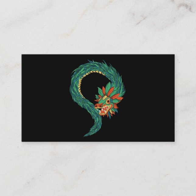 Tarjeta De Visita Aztec God Quetzalcoatl Snake Dragon Inca Maya Civi (Anverso)