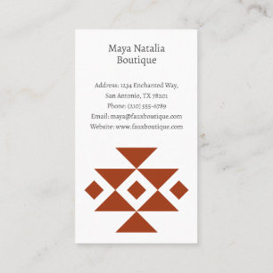 Tarjeta de visita Aztec Pattern Boho Boutique Salo