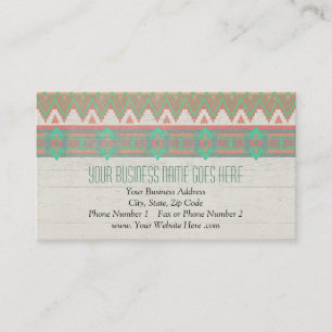Tarjeta De Visita Azteca Tribal Nativa Melocotón Pastel/Agua