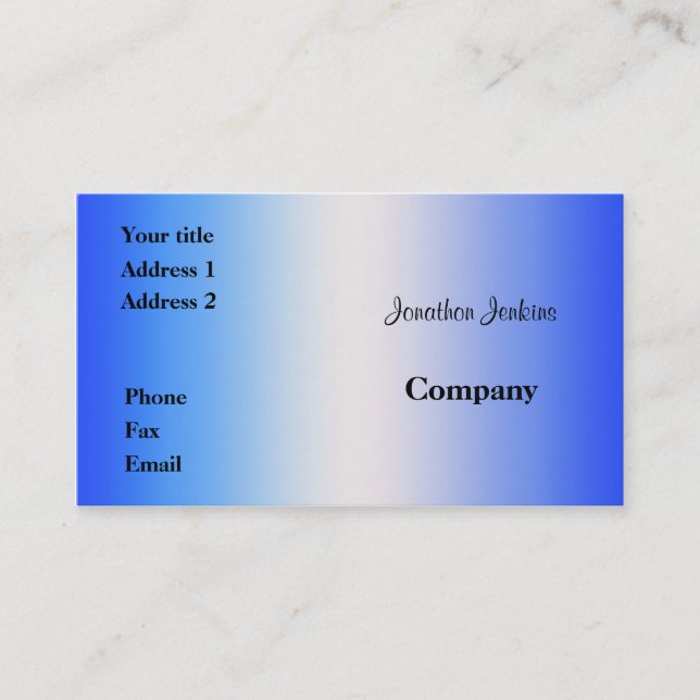 Tarjeta De Visita Azul (Anverso)