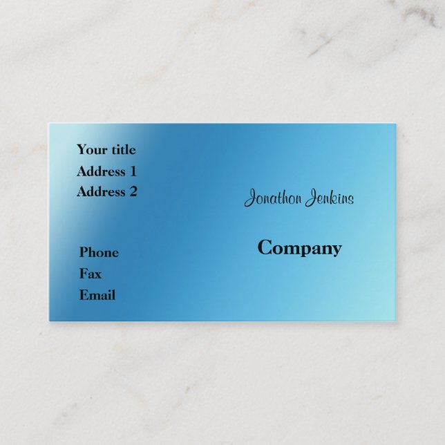 Tarjeta De Visita Azul (Anverso)