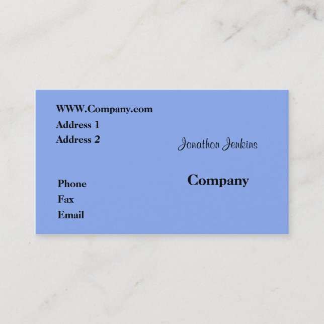 Tarjeta De Visita Azul (Anverso)