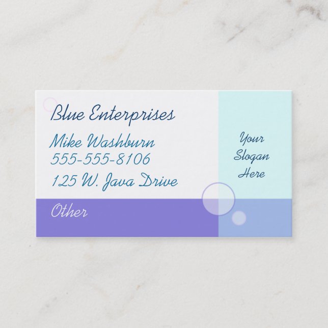 Tarjeta de visita azul (Anverso)