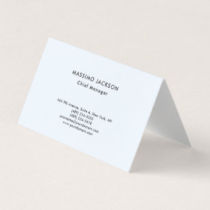 Tarjeta De Visita Azul Alice elegante sencillo profesional clase