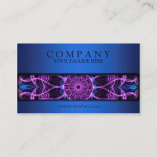 Tarjeta De Visita azul Amethyst moderno de la mandala del deseo