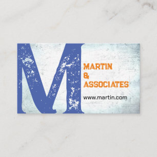 Tarjeta De Visita azul angustiado y naranja audaz estilo