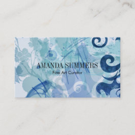 Tarjeta De Visita Azul artístico