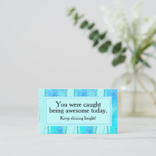 Tarjeta De Visita Azul "Atrapado siendo increíble" Motivacional