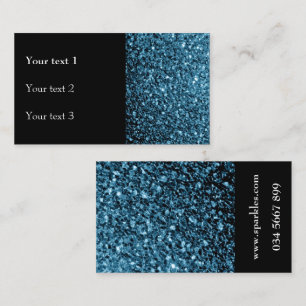 Tarjeta De Visita Azul bebé falso brillante brillo destellos y negro