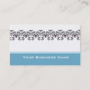 Tarjeta de visita azul, blanca elegante y simple