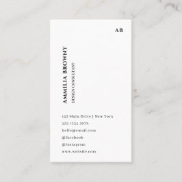 Tarjeta De Visita Azul Blanco | Diseño Vertical Minimalista Moderno