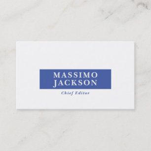 Tarjeta De Visita Azul Blanco Minimal Moderno Profesional