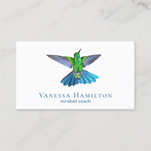 Tarjeta De Visita Azul blanco moderno mínimo