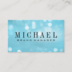 Tarjeta De Visita Azul bokeh