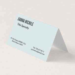 Tarjeta De Visita Azul Celeste Minimalista Profesional