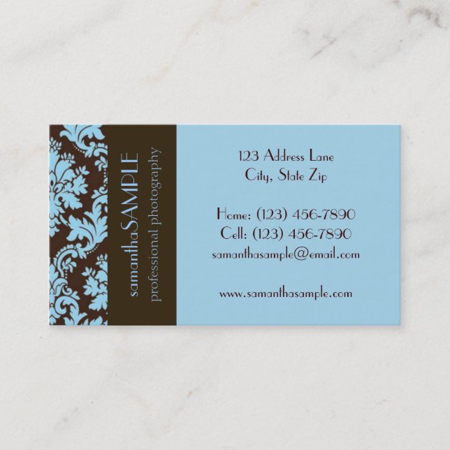 Tarjeta De Visita Azul chocolate (Anverso)