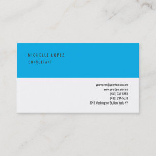 Tarjeta De Visita Azul cielo Gris Blanco Clásico Elegante Llanto