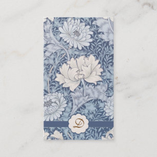 tarjeta de visita azul clara del modelo de flores