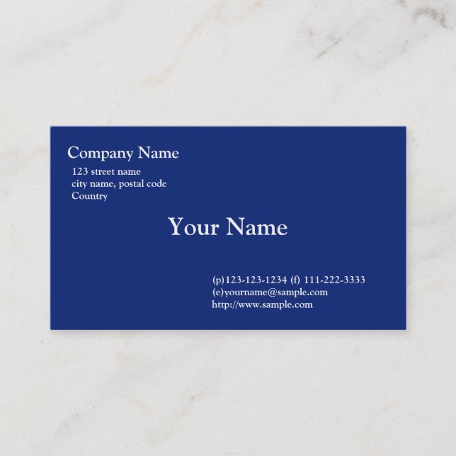 Tarjeta De Visita azul claro (Anverso)