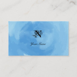 Tarjeta De Visita Azul color agua elegante