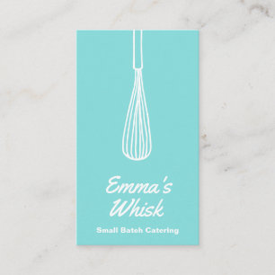 Tarjeta De Visita Azul con el logotipo del Whisk de la mano del chef