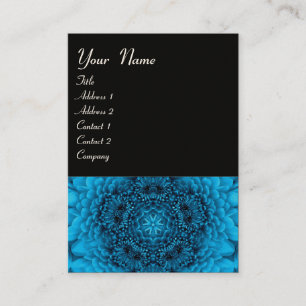 Tarjeta De Visita AZUL DAHLIA MONOGRAM, blanco negro