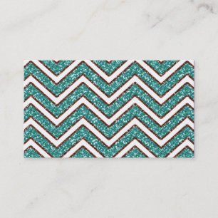 Tarjeta De Visita Azul de Brown de la chispa de Chevron de la