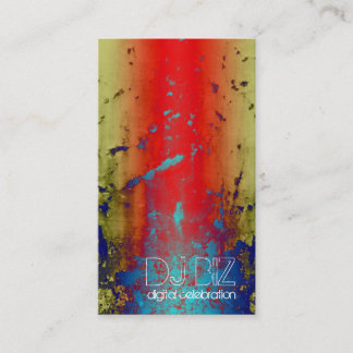 Tarjeta De Visita Azul de Deja - Grunge del arco iris