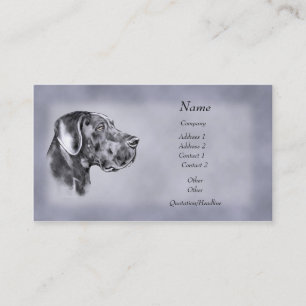 Tarjeta de visita azul de great dane Uncrop