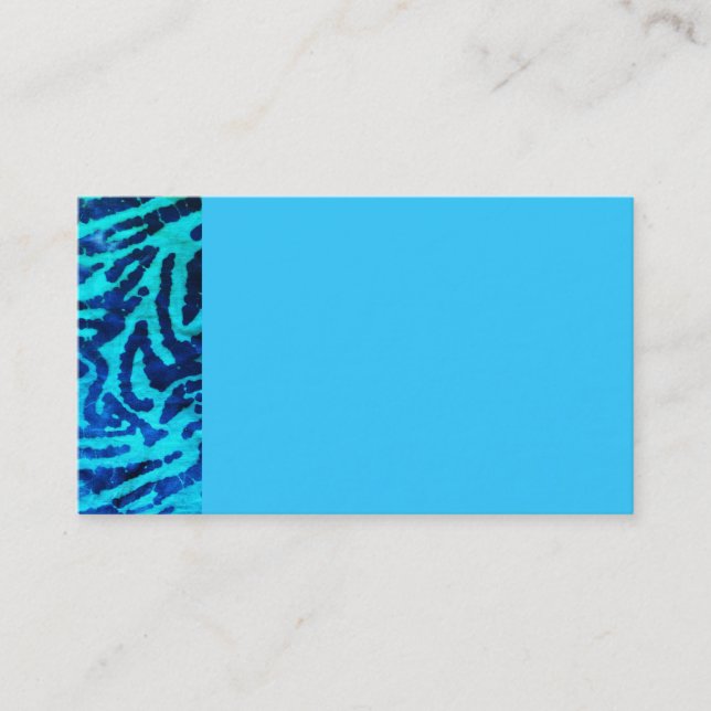 Tarjeta de visita azul de la cebra (Anverso)